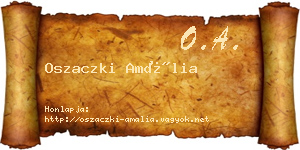 Oszaczki Amália névjegykártya